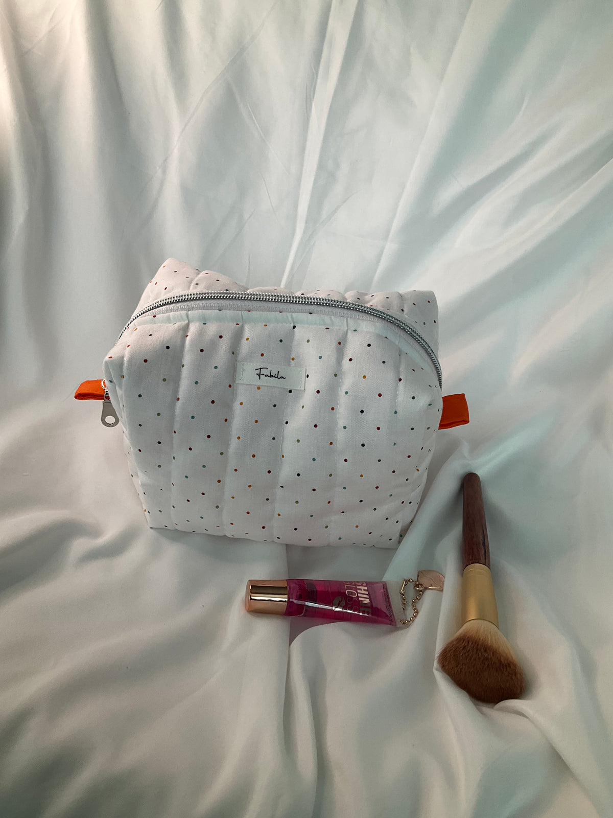 Orange Confetti Quilted Pouch