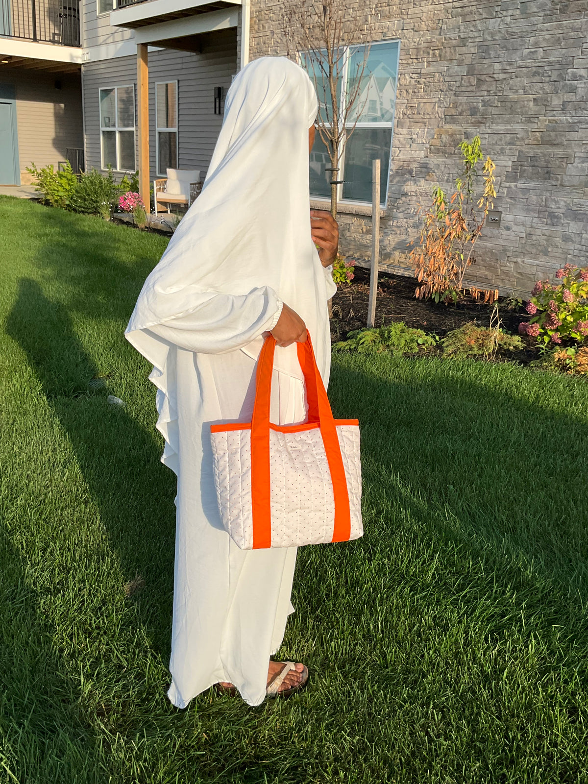 Orange Confetti Medium Tote Bag