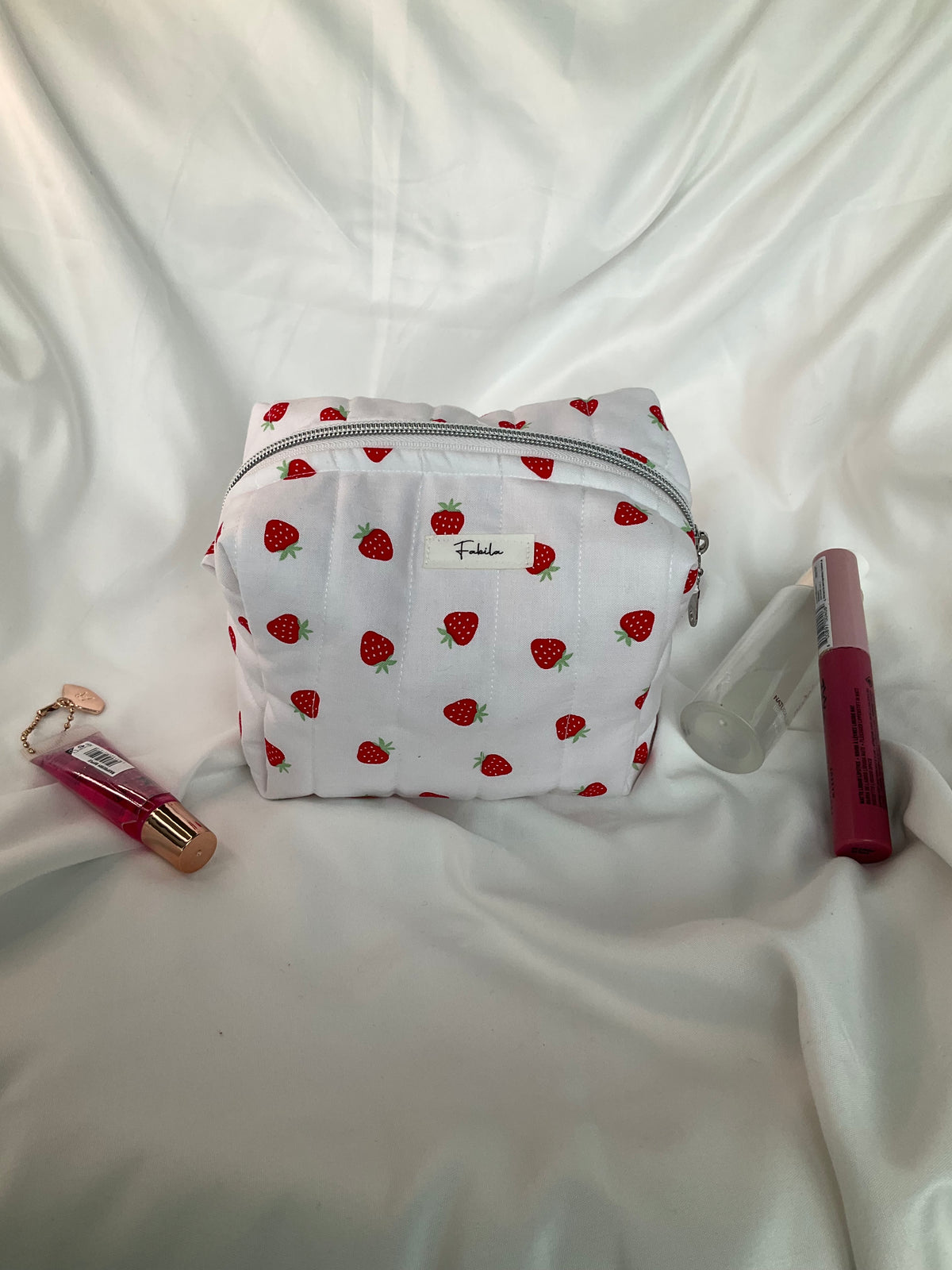 Strawberry Fields Quilted Pouch.