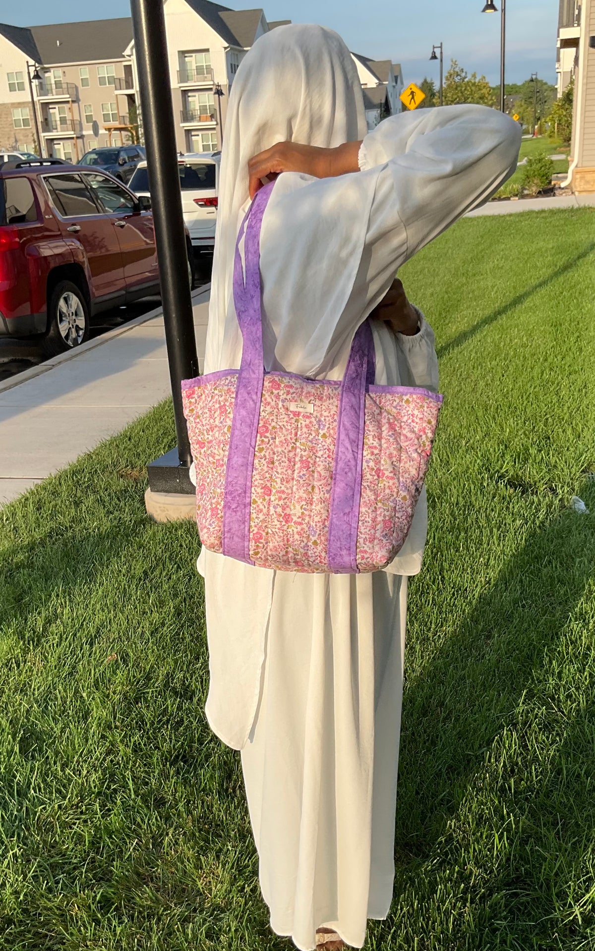 Purple Garden Medium Tote Bag