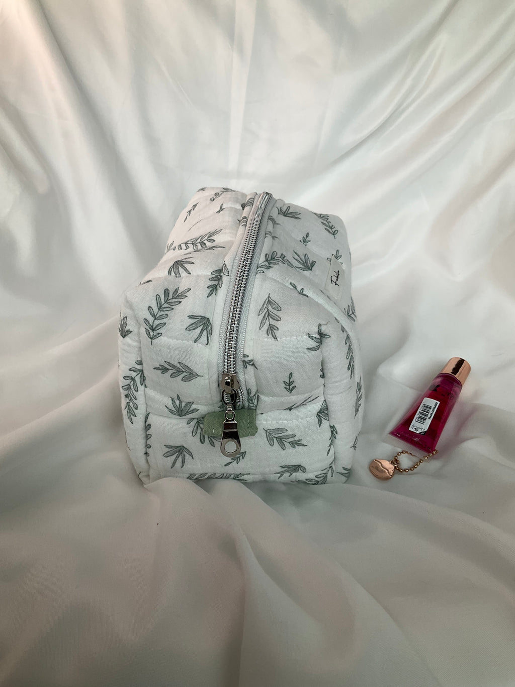 Sage Leaves Quilted Pouch.