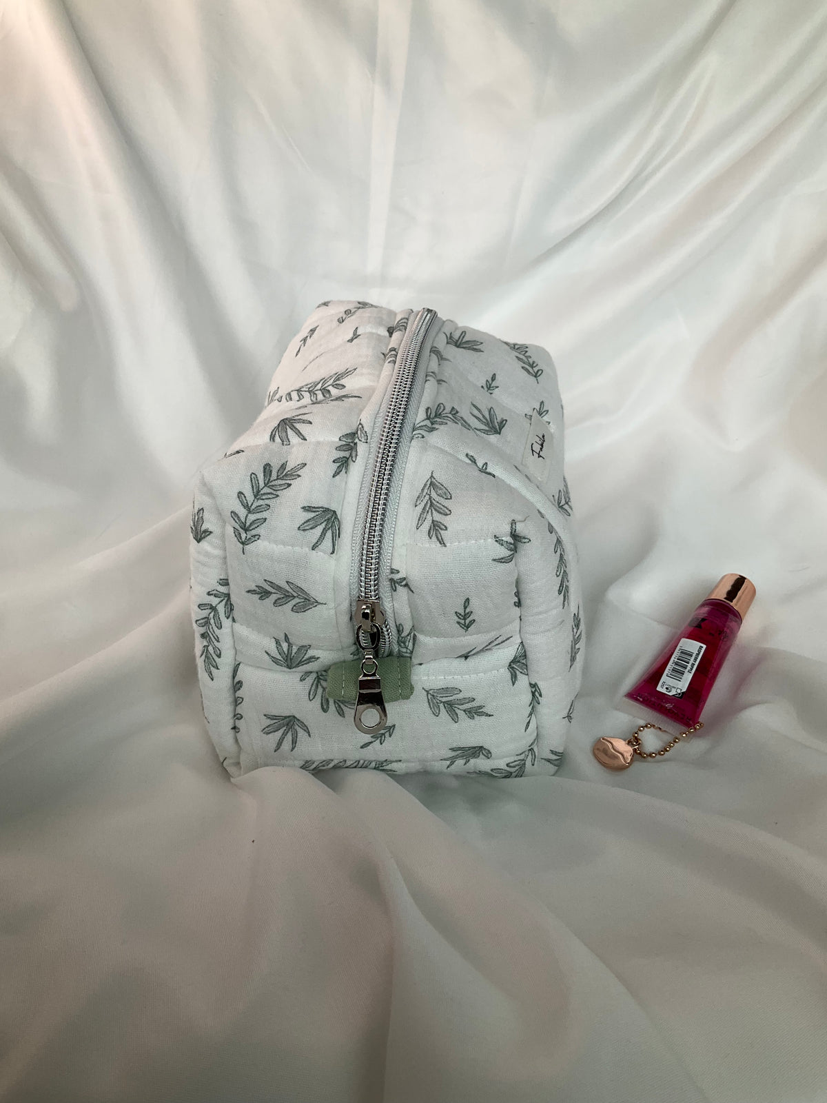 Sage Leaves Quilted Pouch.