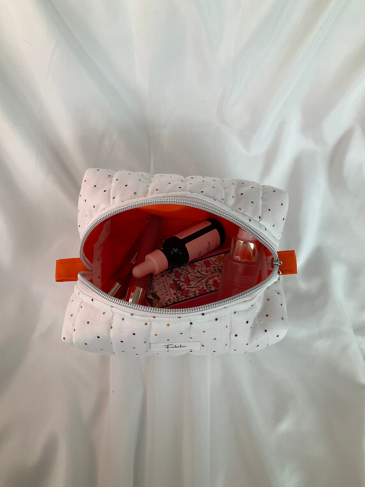Orange Confetti Quilted Pouch