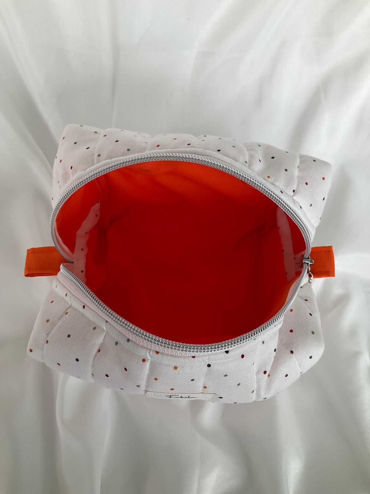 Orange Confetti Quilted Pouch