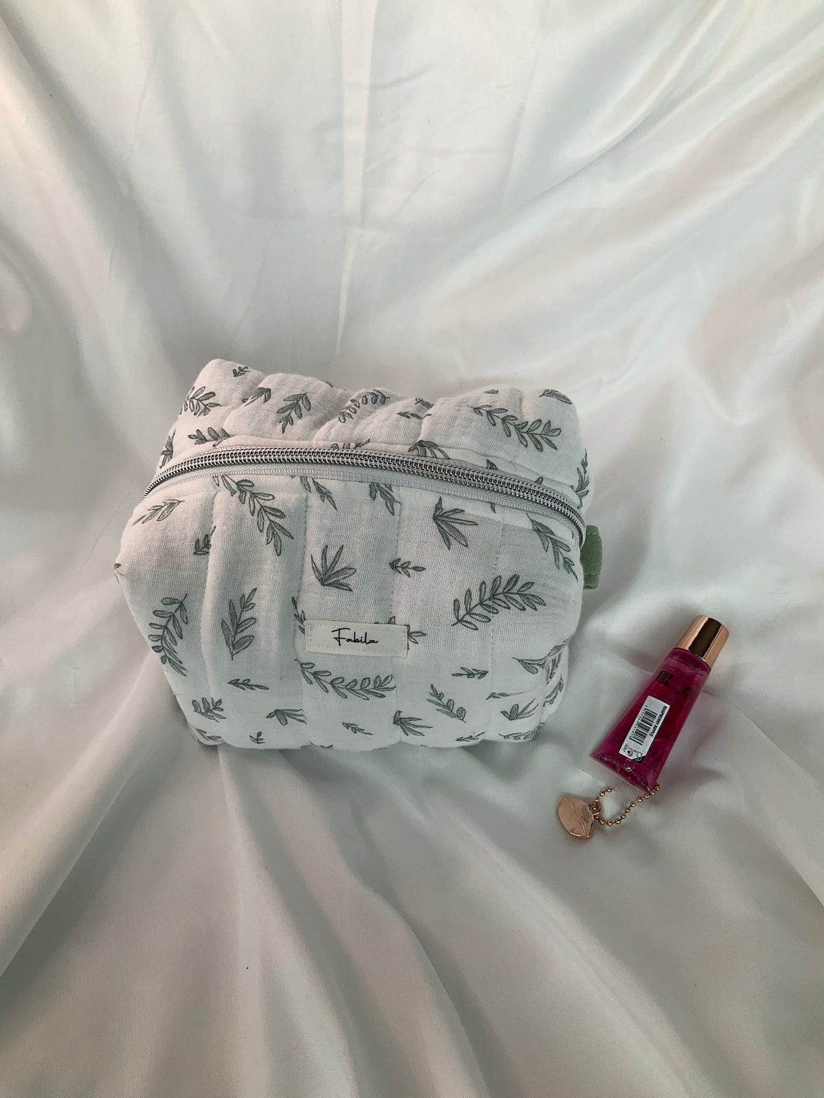 Sage Leaves Quilted Pouch.