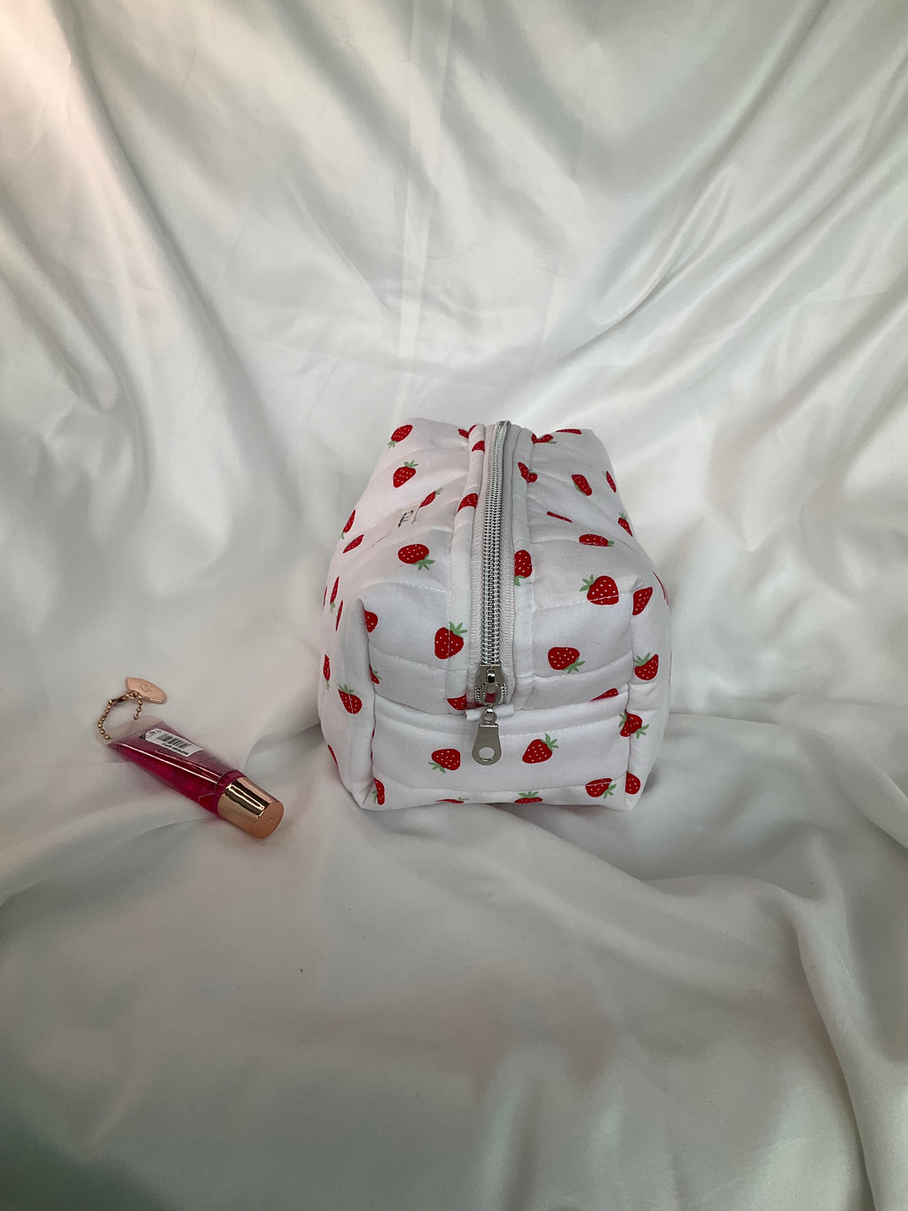 Strawberry Fields Quilted Pouch.