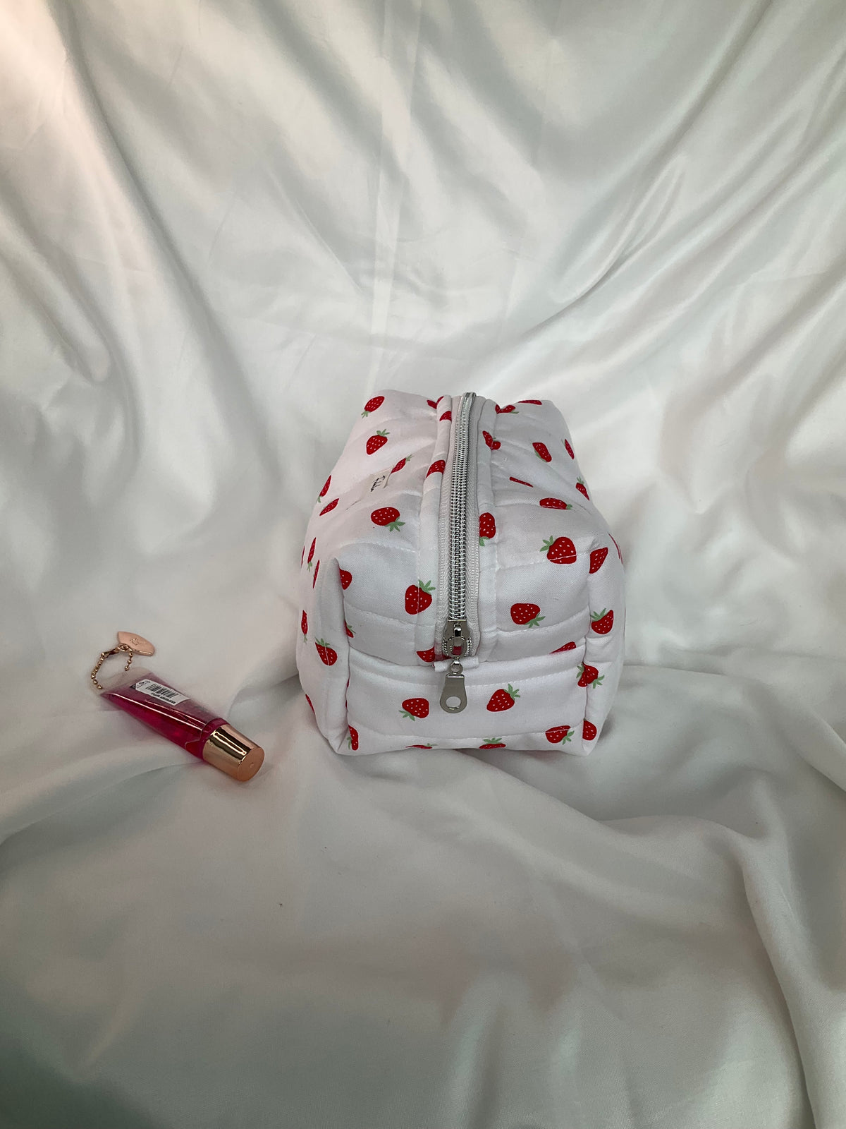 Strawberry Fields Quilted Pouch.