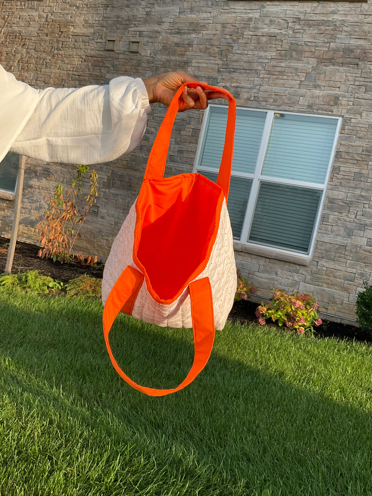 Orange Confetti Medium Tote Bag