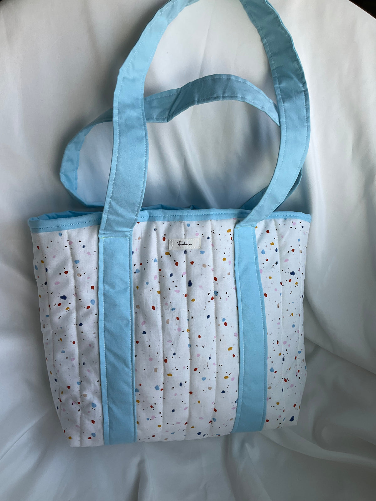 Light Blue Confetti Medium Tote Bag